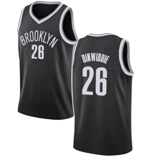 Youth Spencer Dinwiddie Brooklyn Nets Black Swingman Jersey - Icon Edition