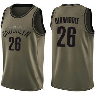 Youth Spencer Dinwiddie Brooklyn Nets Green Swingman Salute to Service Jersey