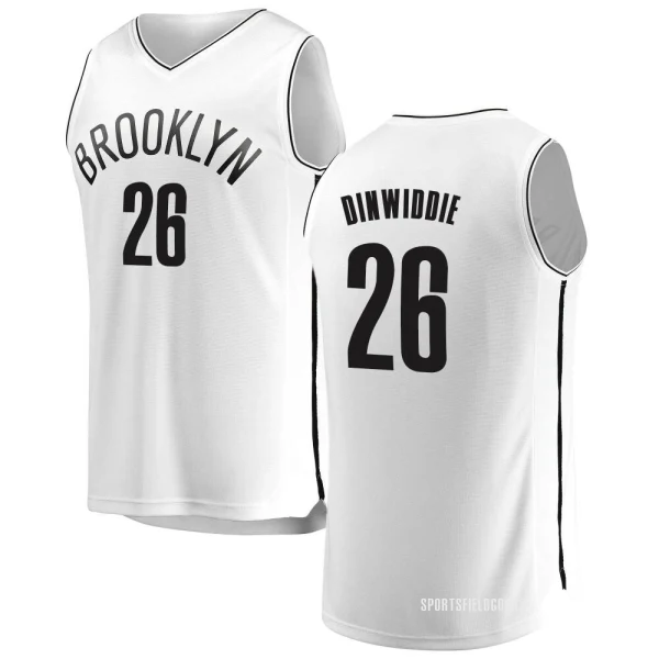 Youth Spencer Dinwiddie Brooklyn Nets White Fast Break Jersey - Association Edition