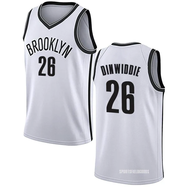 Youth Spencer Dinwiddie Brooklyn Nets White Swingman Jersey - Association Edition