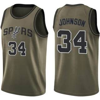 Youth Stanley Johnson San Antonio Spurs Green Swingman Salute to Service Jersey