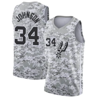 Youth Stanley Johnson San Antonio Spurs White Swingman 2018/19 Jersey - Earned Edition