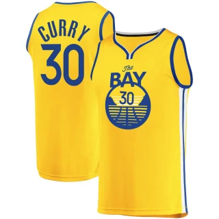 Youth Stephen Curry Golden State Warriors Gold Fast Break 2019/20 Jersey - Statement Edition