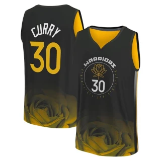Youth Stephen Curry Golden State Warriors Gold Fast Break Black 2022/23 City Edition Jersey