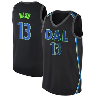 Youth Steve Nash Dallas Mavericks Black Swingman Jersey - City Edition