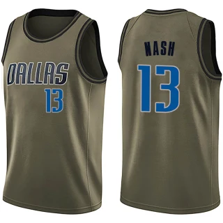 Youth Steve Nash Dallas Mavericks Green Swingman Salute to Service Jersey