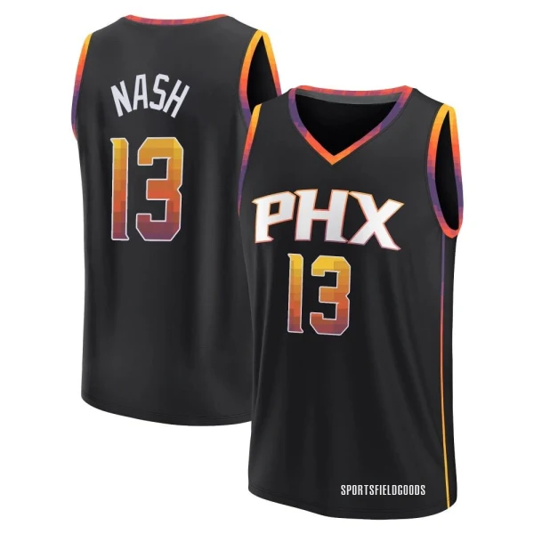 Youth Steve Nash Phoenix Suns Black Fast Break 2022/23 Jersey - Statement Edition