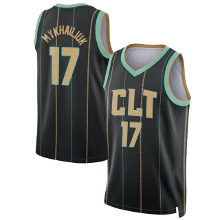 Youth Svi Mykhailiuk Charlotte Hornets Black Swingman Jordan Brand 2022/23 City Edition Jersey