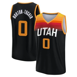 Youth Talen Horton-Tucker Utah Jazz Black Fast Break 2021/22 Replica City Edition Jersey