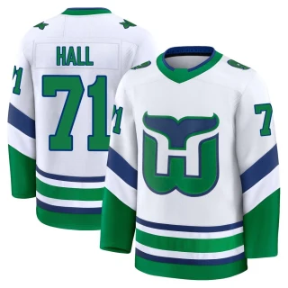 Youth Taylor Hall Carolina Hurricanes White Premium Throwback Jersey