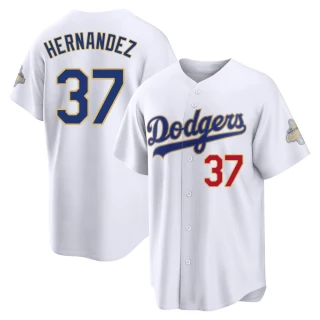 Youth Teoscar Hernandez Los Angeles Dodgers Gold Limited White 2026 Collection Stadium Jersey
