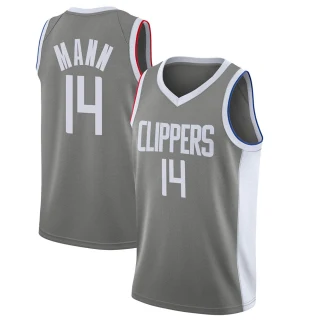 Youth Terance Mann Los Angeles Clippers Gray Swingman 2020/21 Jersey - Earned Edition