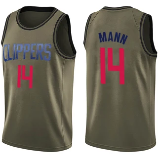 Youth Terance Mann Los Angeles Clippers Green Swingman Salute to Service Jersey
