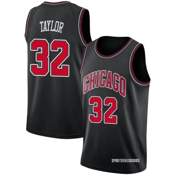 Youth Terry Taylor Chicago Bulls Black Swingman Jersey - Statement Edition