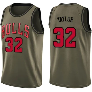 Youth Terry Taylor Chicago Bulls Green Swingman Salute to Service Jersey