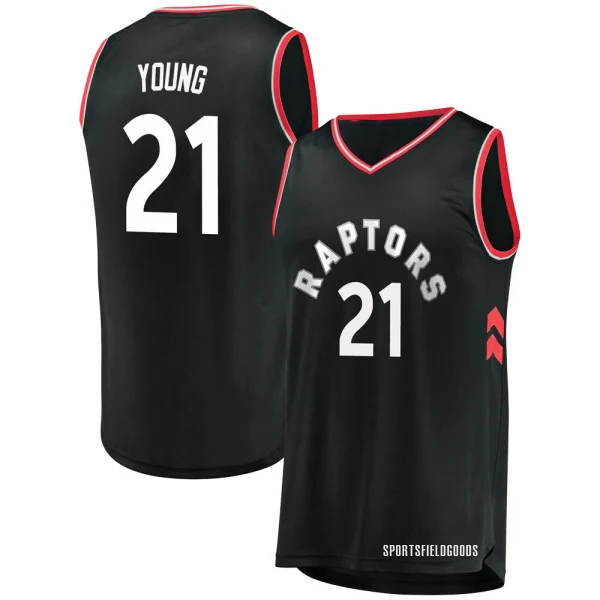 Youth Thaddeus Young Toronto Raptors Black Fast Break Jersey - Statement Edition