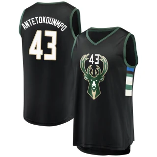 Youth Thanasis Antetokounmpo Milwaukee Bucks Black Fast Break Jersey - Statement Edition