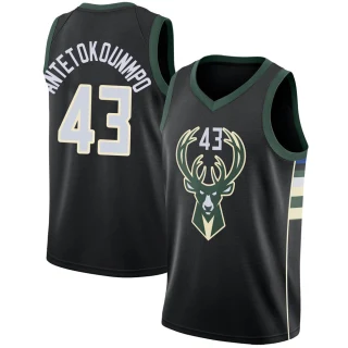 Youth Thanasis Antetokounmpo Milwaukee Bucks Black Swingman Jersey - Statement Edition