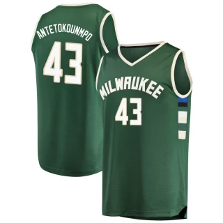 Youth Thanasis Antetokounmpo Milwaukee Bucks Green Fast Break Jersey - Icon Edition