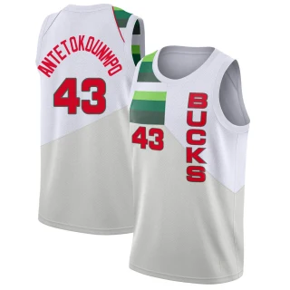 Youth Thanasis Antetokounmpo Milwaukee Bucks White Swingman 2018/19 Jersey - Earned Edition