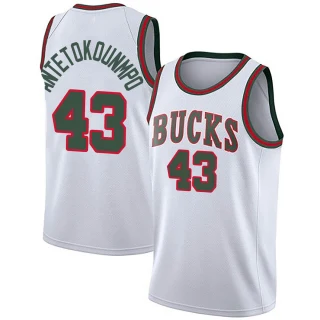 Youth Thanasis Antetokounmpo Milwaukee Bucks White Swingman Fashion Hardwood Classics Jersey