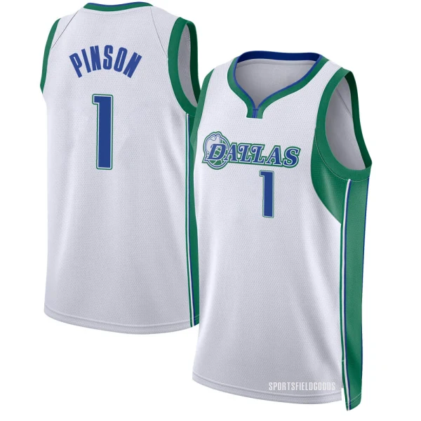 Youth Theo Pinson Dallas Mavericks White Swingman 2021/22 City Edition Jersey