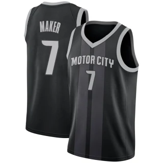 Youth Thon Maker Detroit Pistons Black Swingman 2018/19 Jersey - City Edition