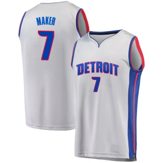 Youth Thon Maker Detroit Pistons Gray Fast Break Alternate Jersey - Statement Edition