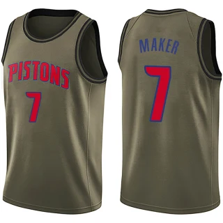 Youth Thon Maker Detroit Pistons Green Swingman Salute to Service Jersey