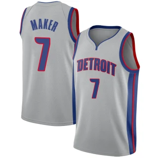 Youth Thon Maker Detroit Pistons Swingman Silver Jersey - Statement Edition