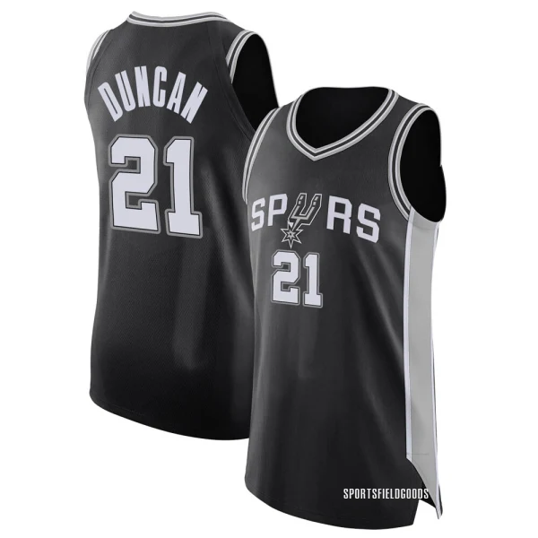 Youth Tim Duncan San Antonio Spurs Black Authentic Jersey - Icon Edition