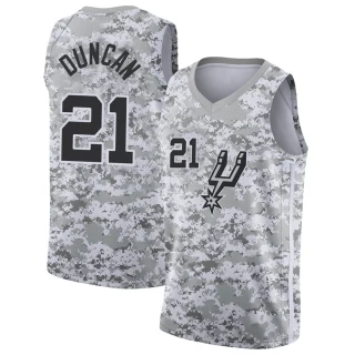 Youth Tim Duncan San Antonio Spurs White Swingman 2018/19 Jersey - Earned Edition