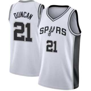 Youth Tim Duncan San Antonio Spurs White Swingman Jersey - Association Edition