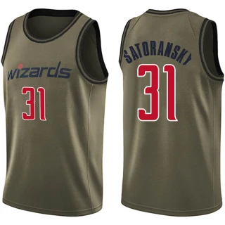 Youth Tomas Satoransky Washington Wizards Green Swingman Salute to Service Jersey