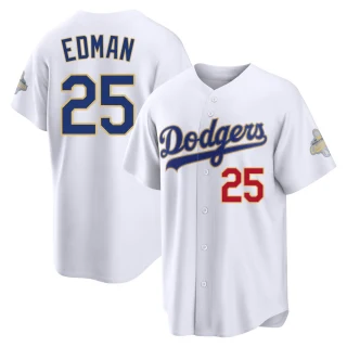 Youth Tommy Edman Los Angeles Dodgers Gold Limited White 2026 Collection Stadium Jersey