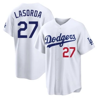 Youth Tommy Lasorda Los Angeles Dodgers White Limited Home Stadium Jersey