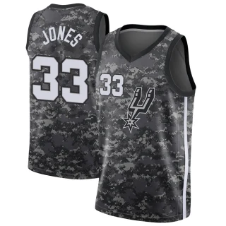 Youth Tre Jones San Antonio Spurs Black Swingman Jersey - City Edition