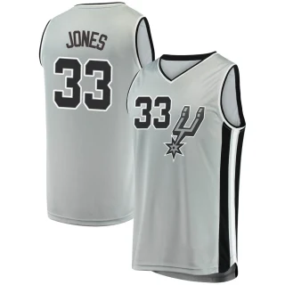 Youth Tre Jones San Antonio Spurs Fast Break Silver Jersey - Statement Edition