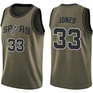 Youth Tre Jones San Antonio Spurs Green Swingman Salute to Service Jersey