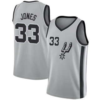 Youth Tre Jones San Antonio Spurs Swingman Silver Jersey - Statement Edition