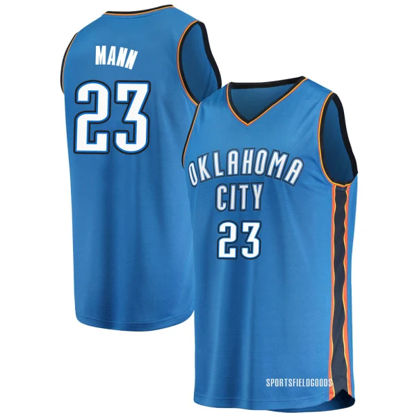 Youth Tre Mann Oklahoma City Thunder Blue Fast Break Replica Jersey - Icon Edition