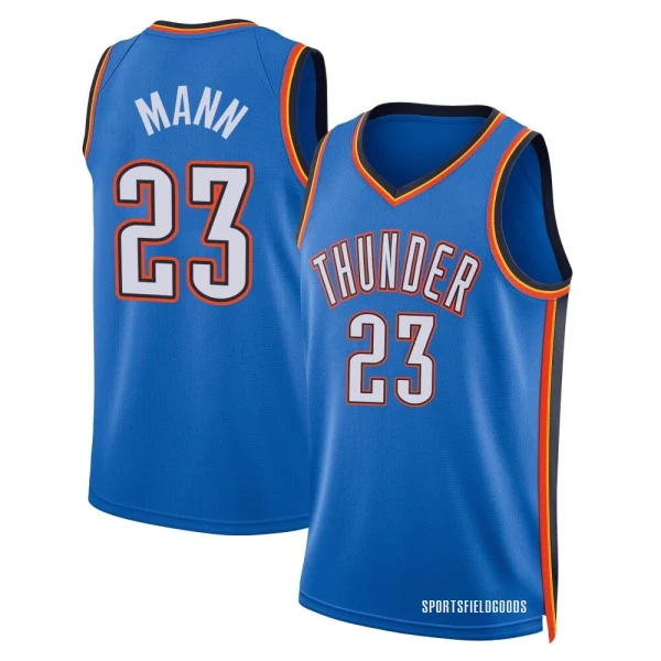 Youth Tre Mann Oklahoma City Thunder Blue Swingman 2022/23 Icon Edition Jersey