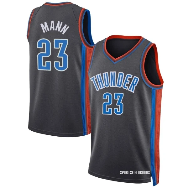Youth Tre Mann Oklahoma City Thunder Gray Swingman 2022/23 City Edition Jersey