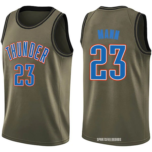 Youth Tre Mann Oklahoma City Thunder Green Swingman Salute to Service Jersey