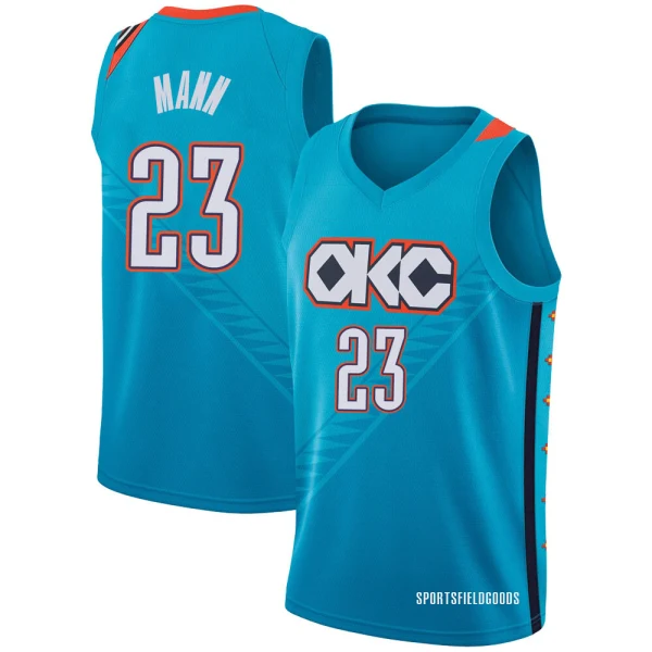 Youth Tre Mann Oklahoma City Thunder Swingman Turquoise 2018/19 Jersey - City Edition