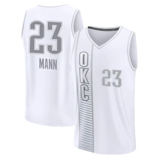 Youth Tre Mann Oklahoma City Thunder White Fast Break 2021/22 Replica City Edition Jersey