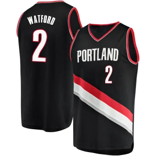 Youth Trendon Watford Portland Trail Blazers Black Fast Break Jersey - Icon Edition