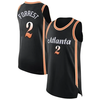 Youth Trent Forrest Atlanta Hawks Black Authentic 2022/23 City Edition Jersey