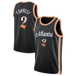 Youth Trent Forrest Atlanta Hawks Black Swingman 2022/23 City Edition Jersey
