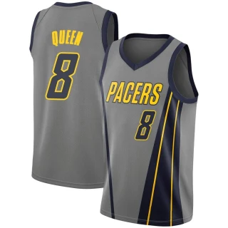 Youth Trevelin Queen Indiana Pacers Gray Swingman 2018/19 Jersey - City Edition